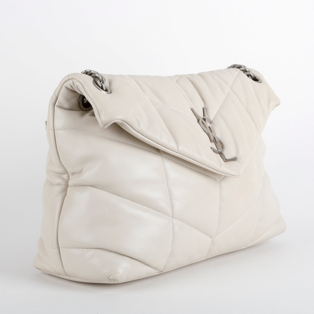 Medium Lou Puffer, White SHW