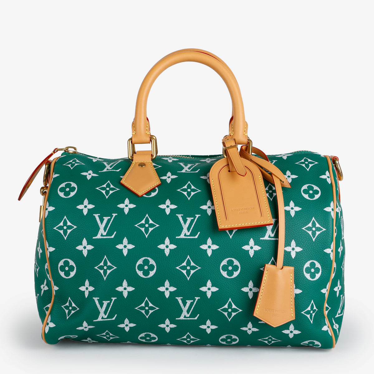 P9 Speedy 30 Bandouliere, Green Monogram