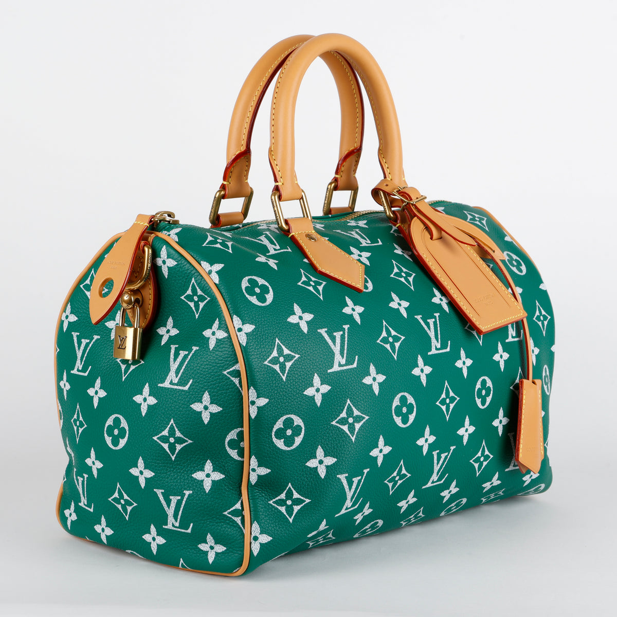 P9 Speedy 30 Bandouliere, Green Monogram