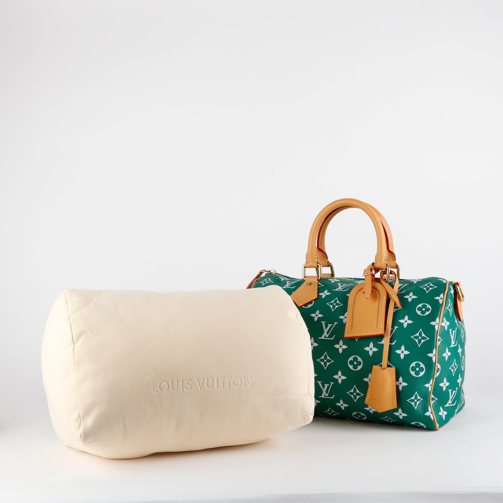 P9 Speedy 30 Bandouliere, Green Monogram