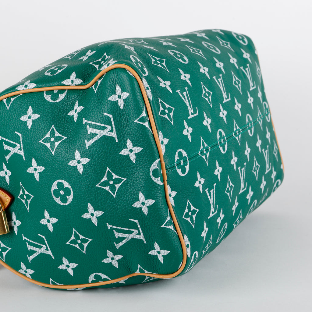 P9 Speedy 30 Bandouliere, Green Monogram