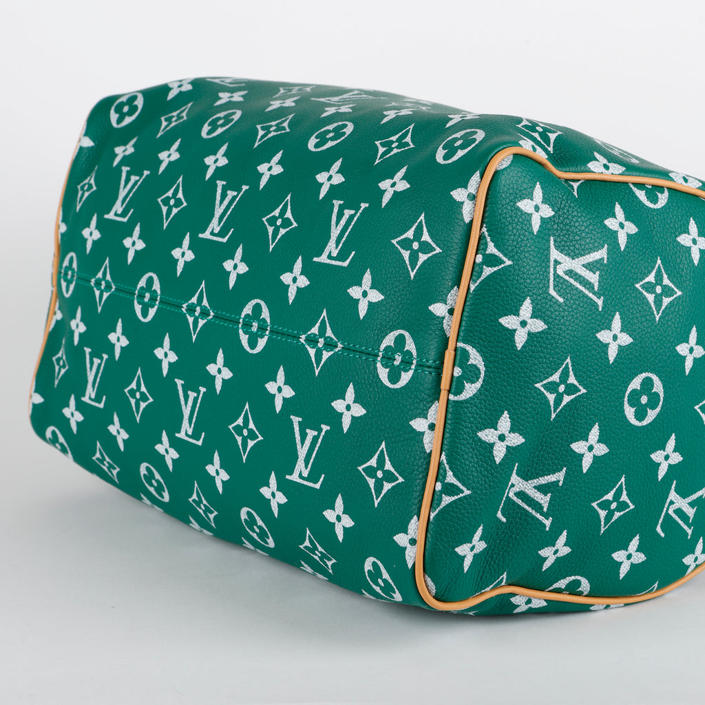 P9 Speedy 30 Bandouliere, Green Monogram