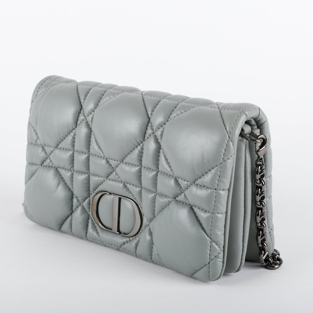 Mini Microcannage Caro Bag, Grey Calfskin RHW