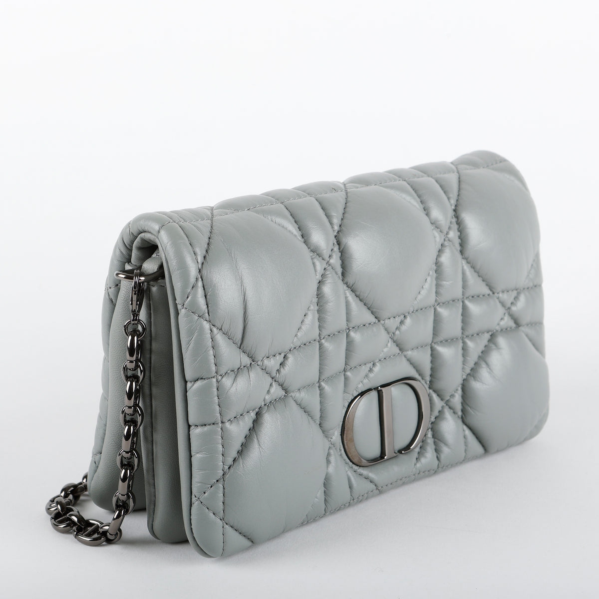 Mini Microcannage Caro Bag, Grey Calfskin RHW