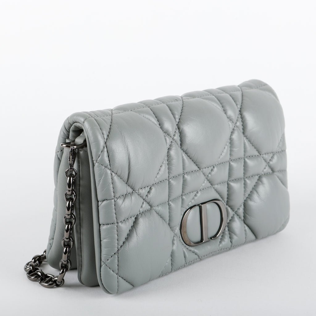 Mini Microcannage Caro Bag, Grey Calfskin RHW