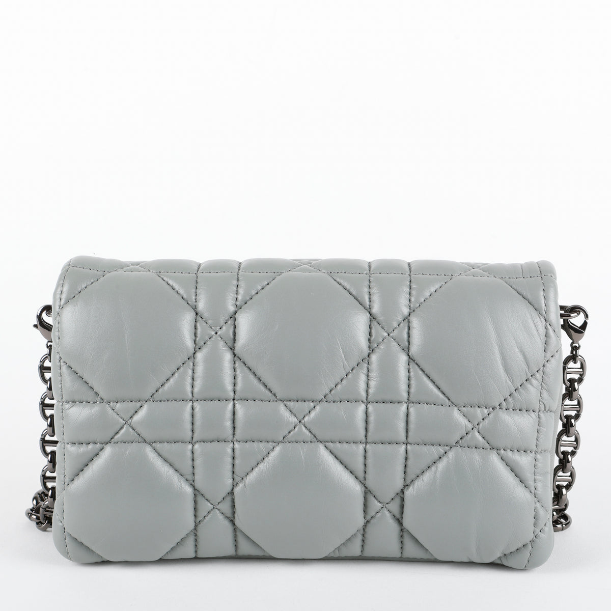 Mini Microcannage Caro Bag, Grey Calfskin RHW