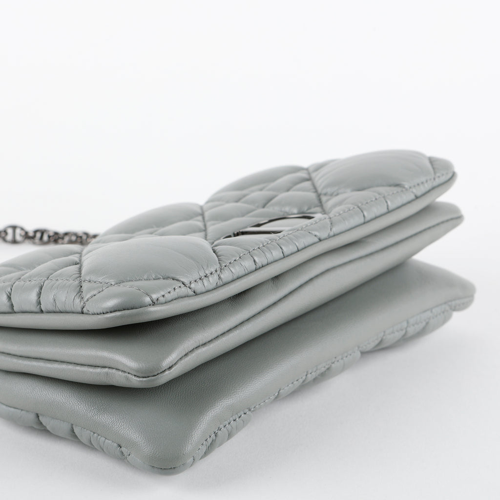 Mini Microcannage Caro Bag, Grey Calfskin RHW