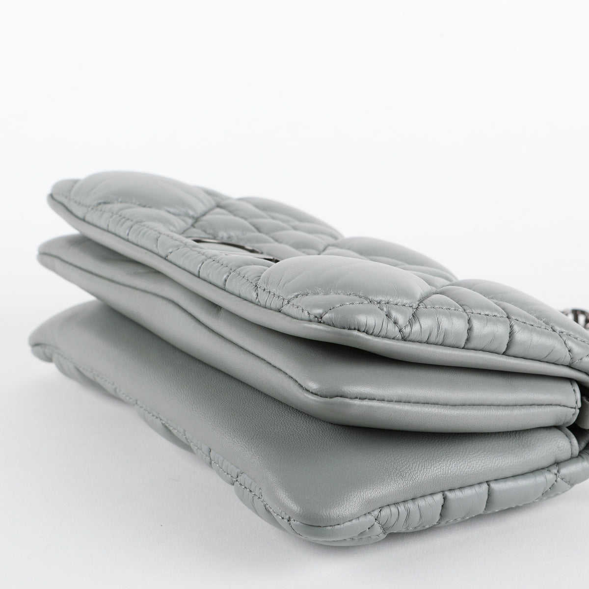 Mini Microcannage Caro Bag, Grey Calfskin RHW