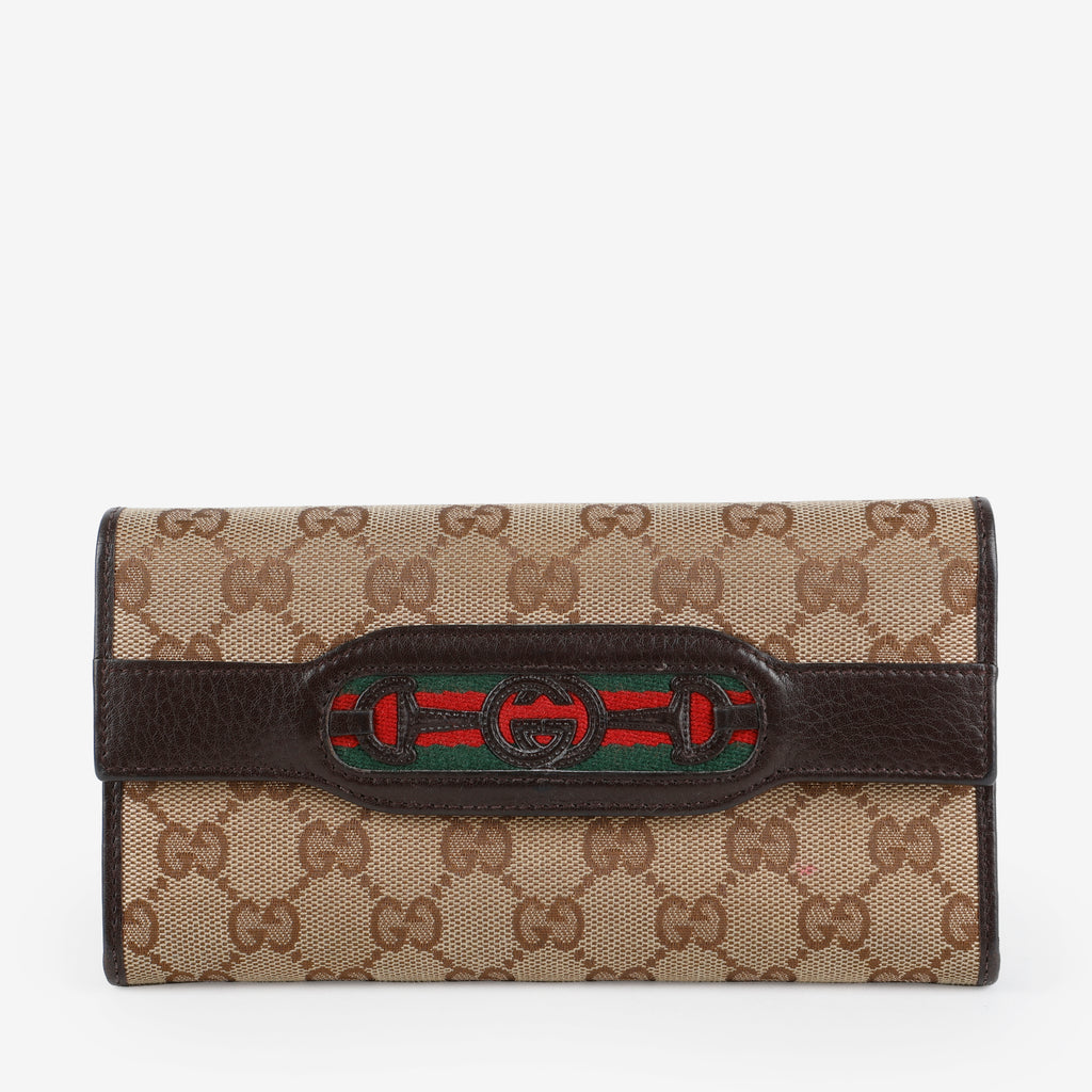 Vintage Web Continental Wallet, Canvas