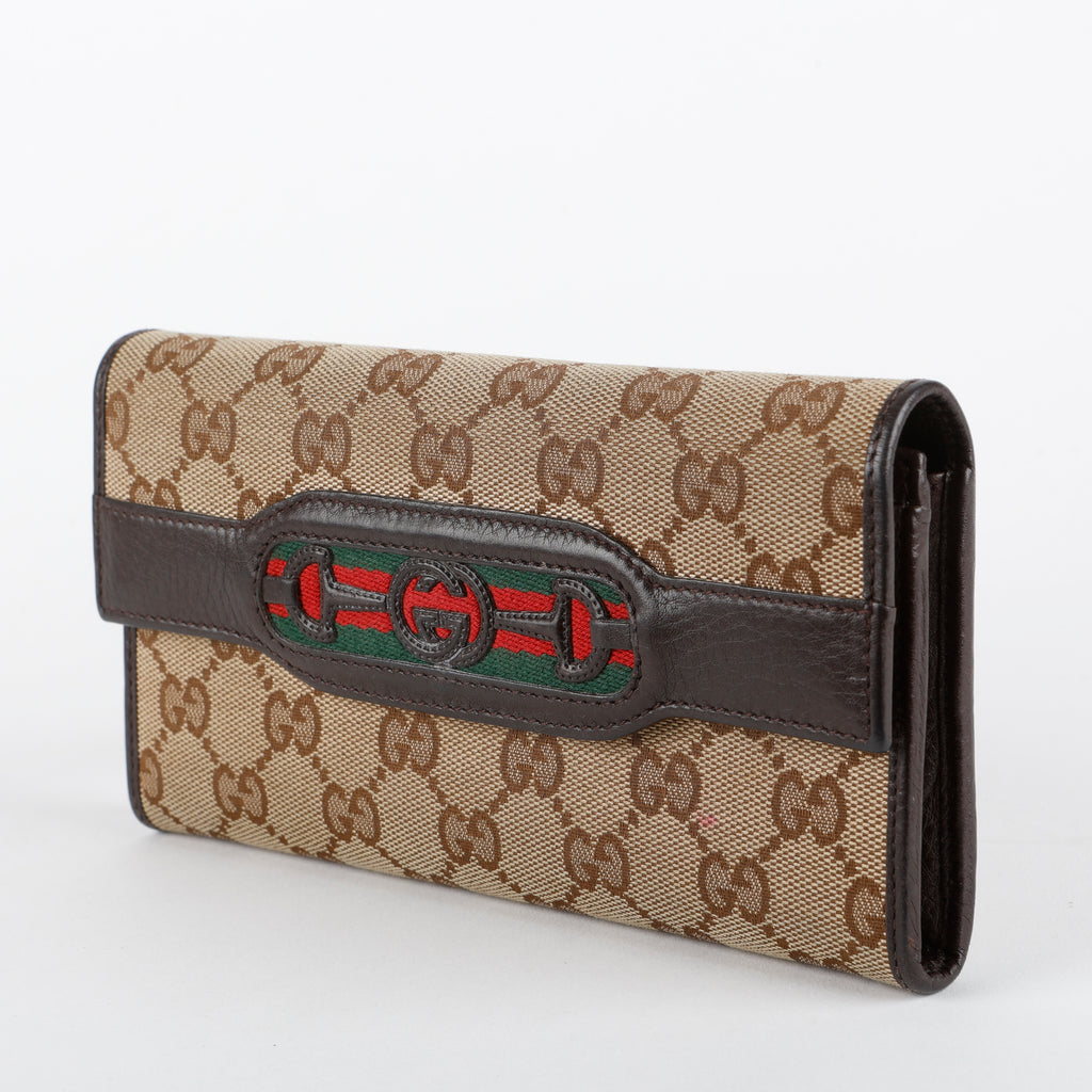 Vintage Web Continental Wallet, Canvas