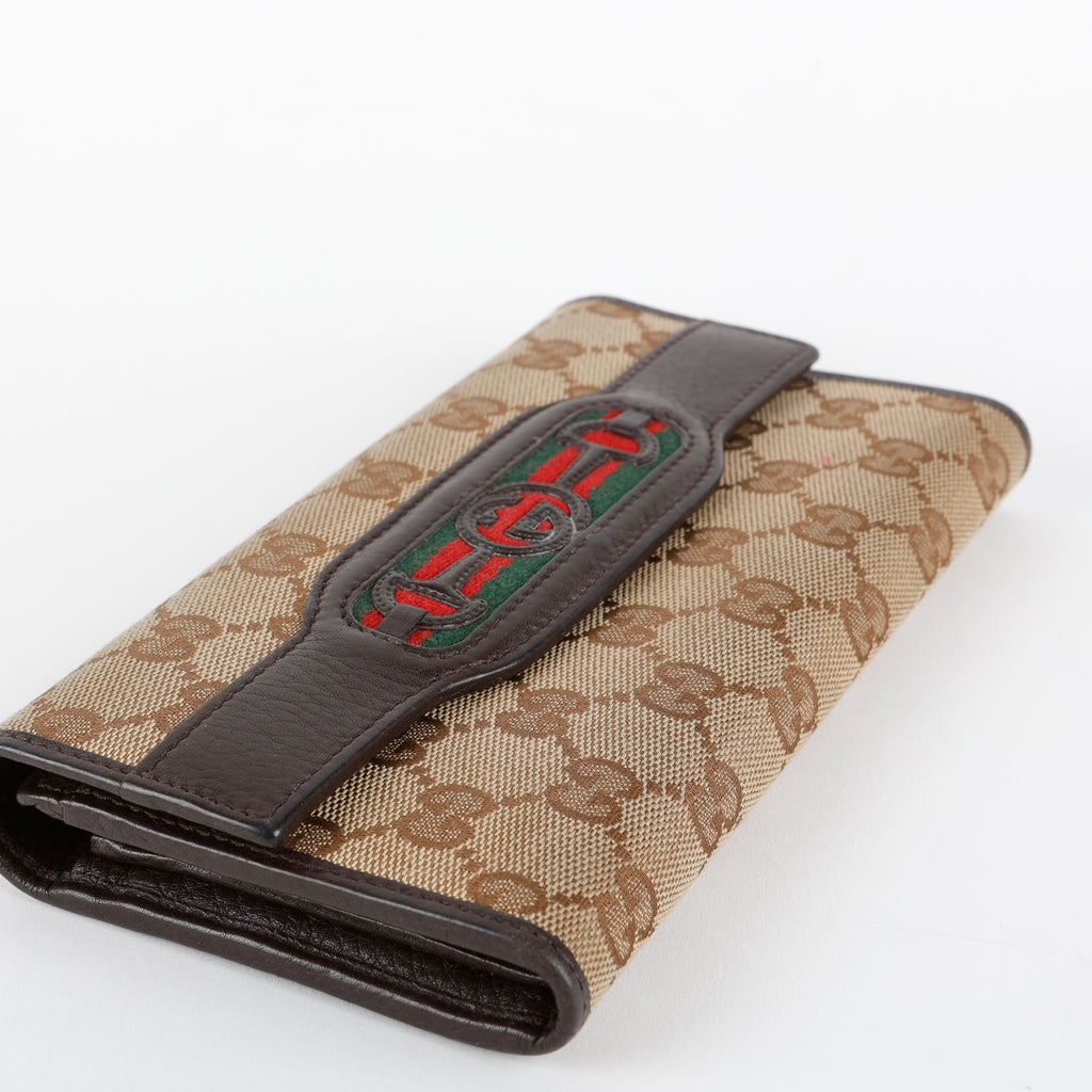 Vintage Web Continental Wallet, Canvas