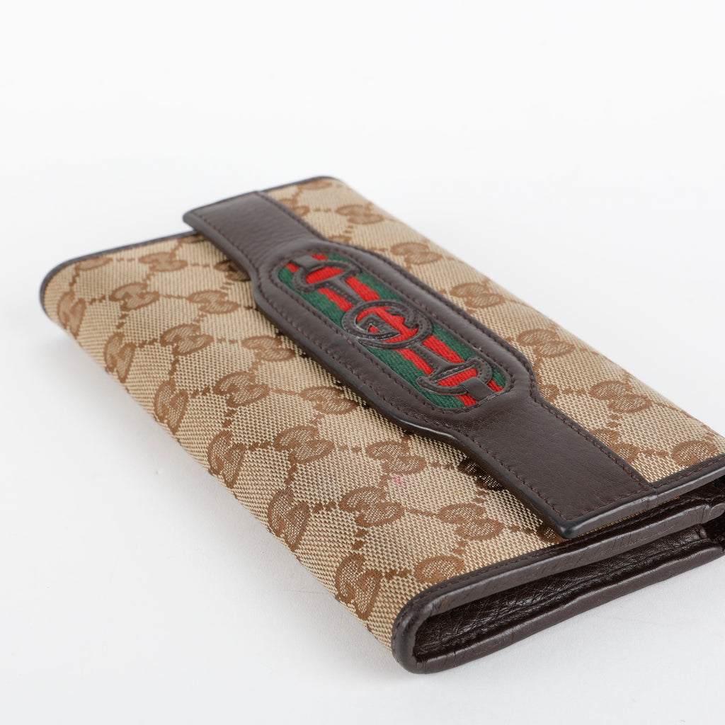 Vintage Web Continental Wallet, Canvas