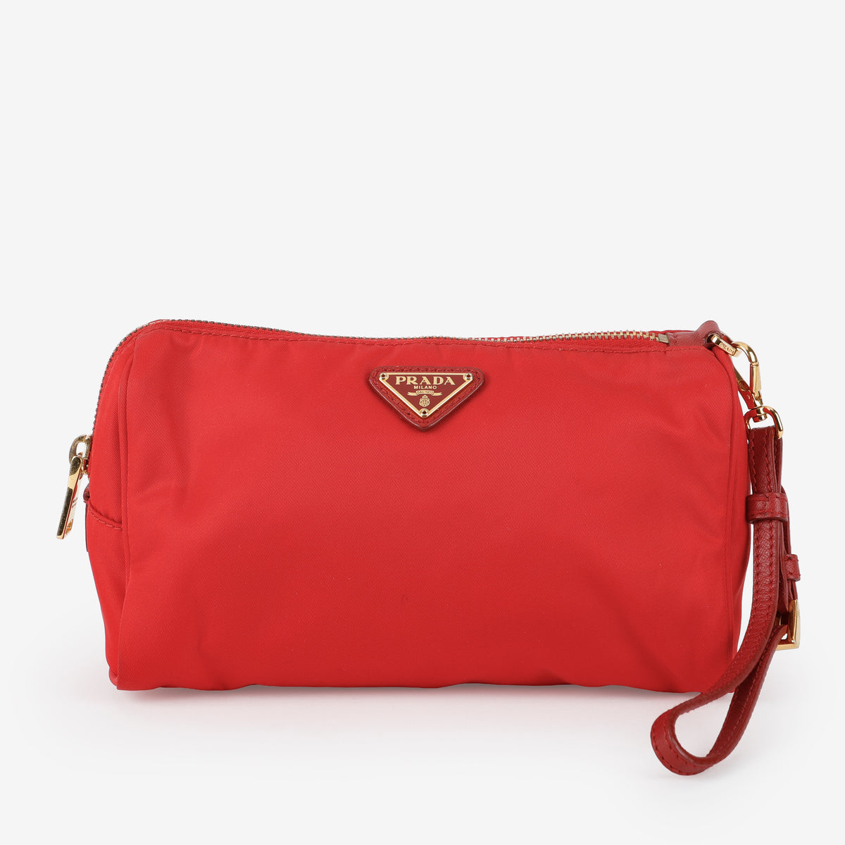 Zip Wristlet, Red Nylon