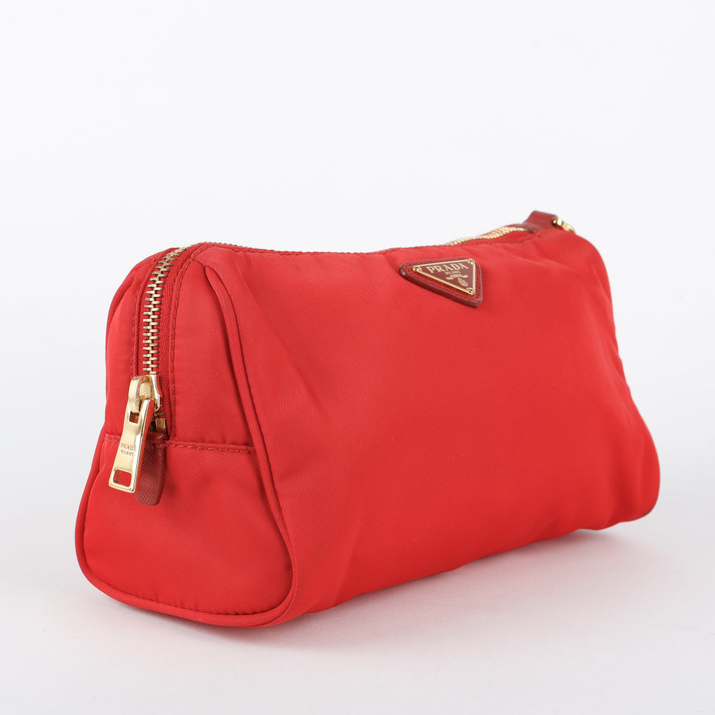 Zip Wristlet, Red Nylon