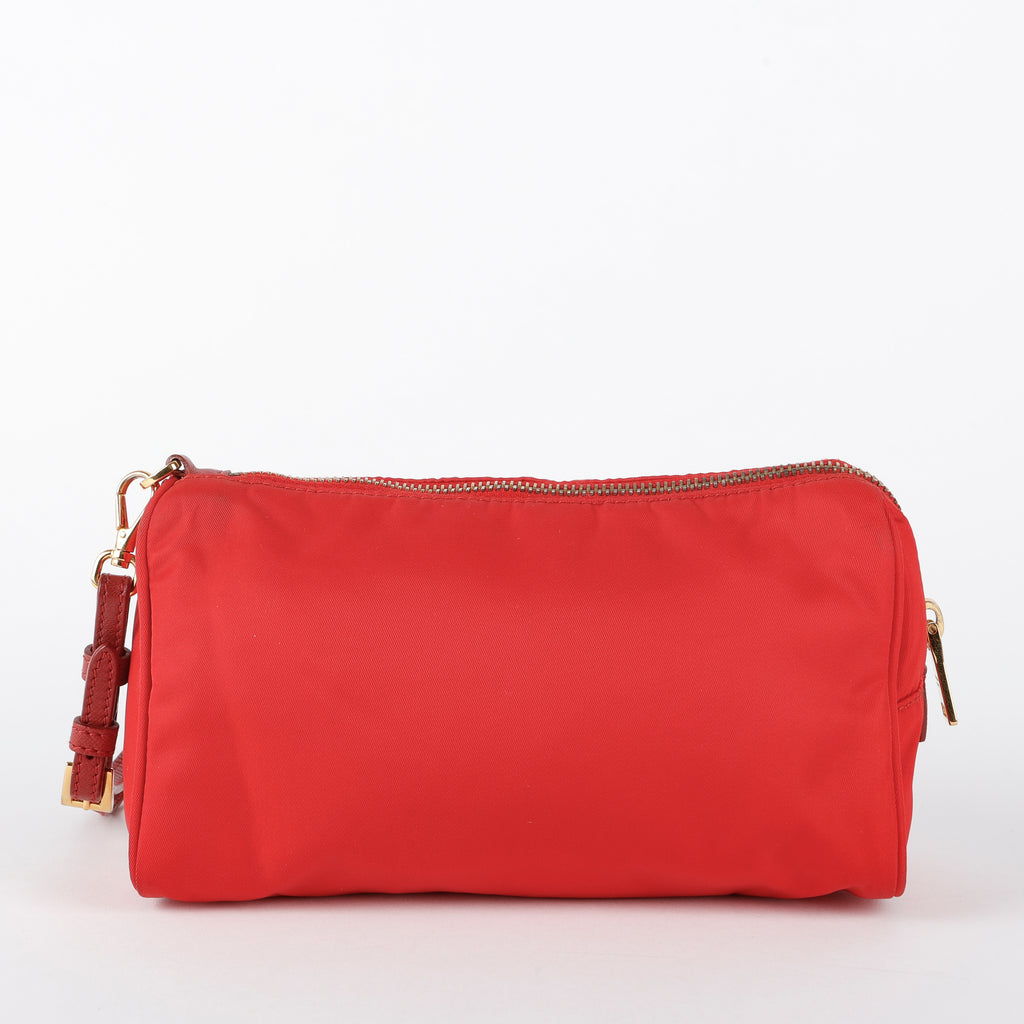 Zip Wristlet, Red Nylon