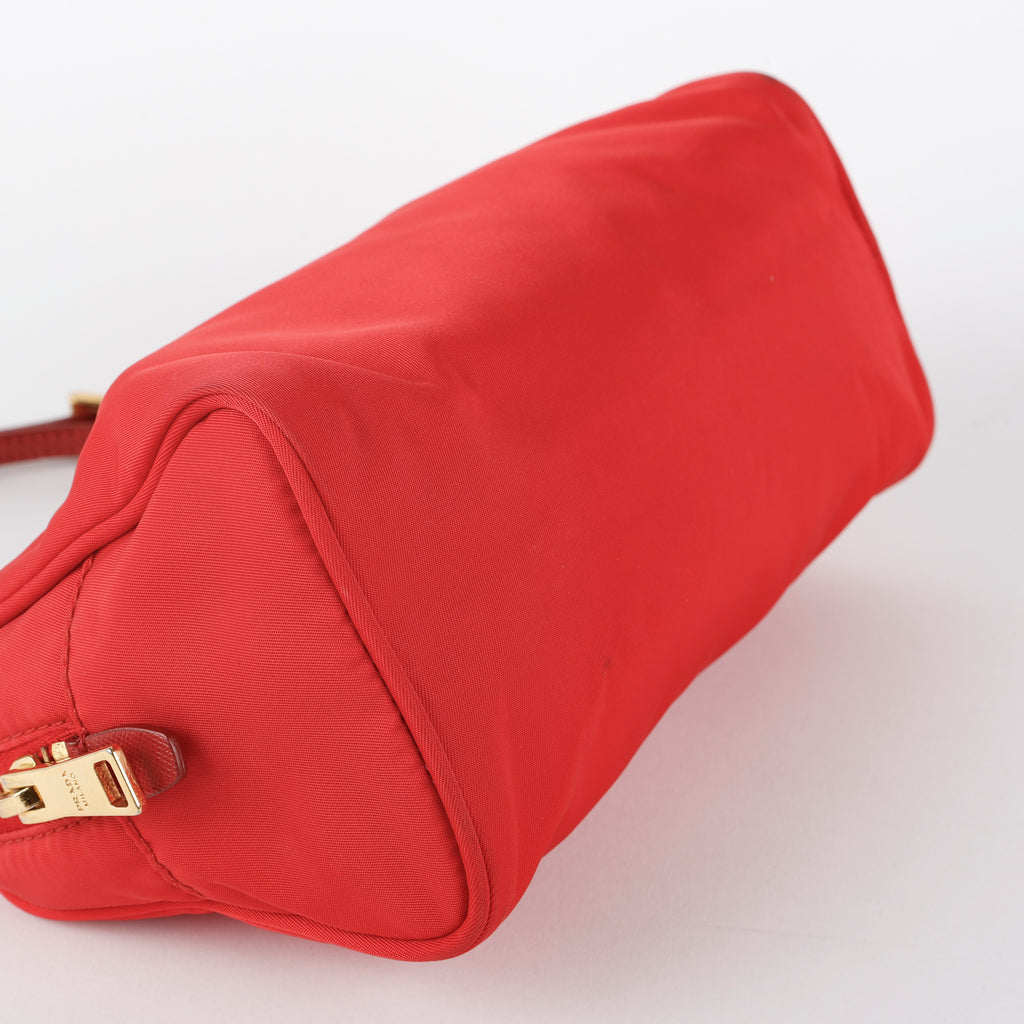 Zip Wristlet, Red Nylon