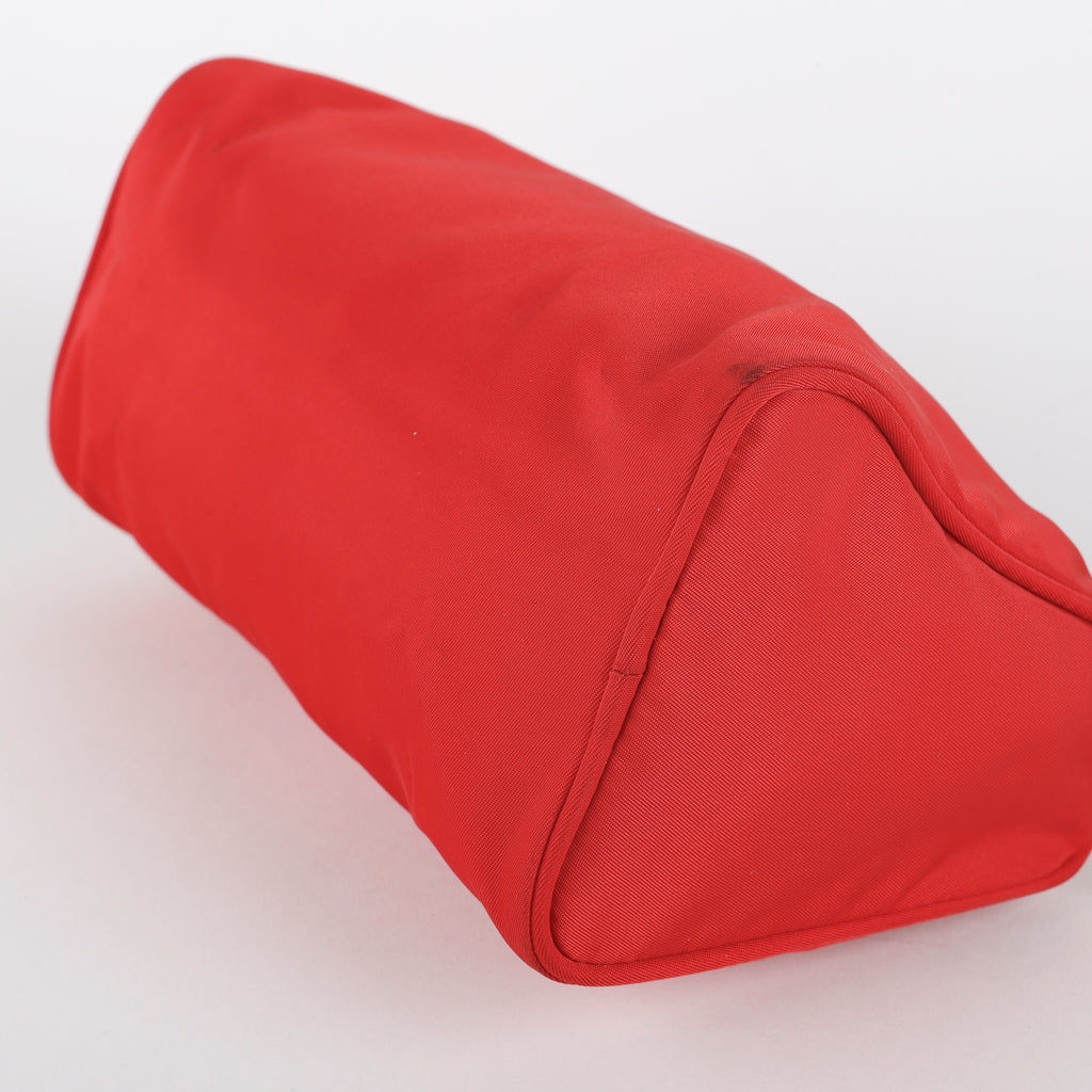 Zip Wristlet, Red Nylon