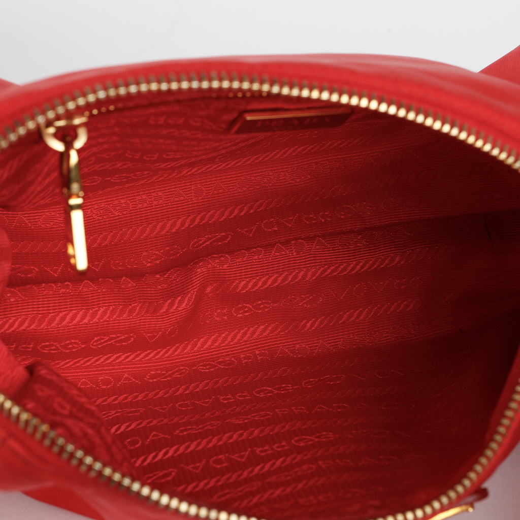 Zip Wristlet, Red Nylon