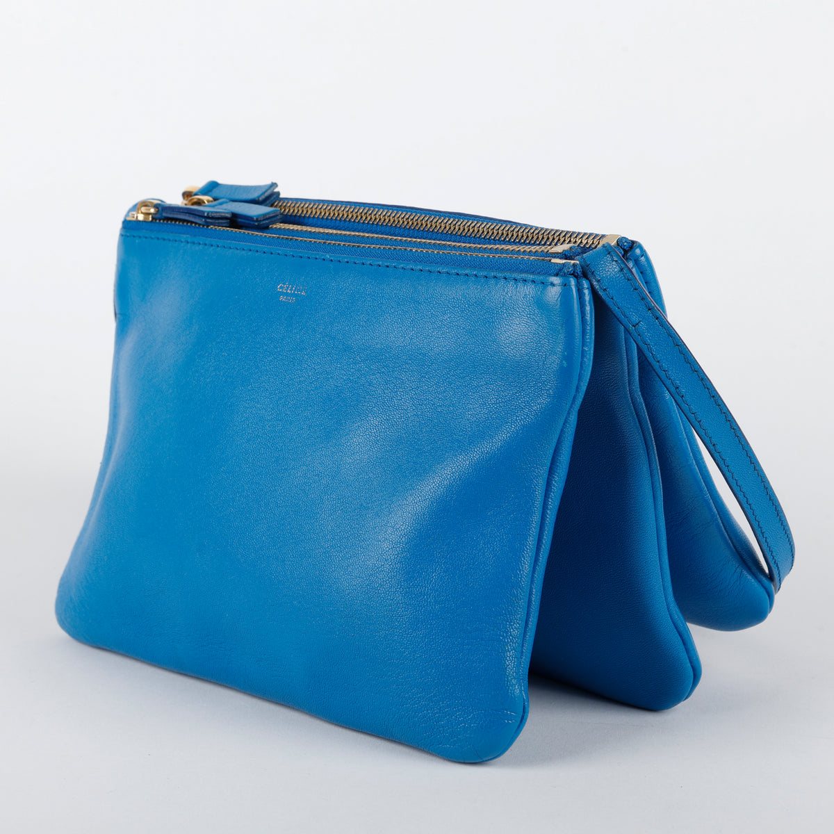 Trio Pouch on Strap, Blue