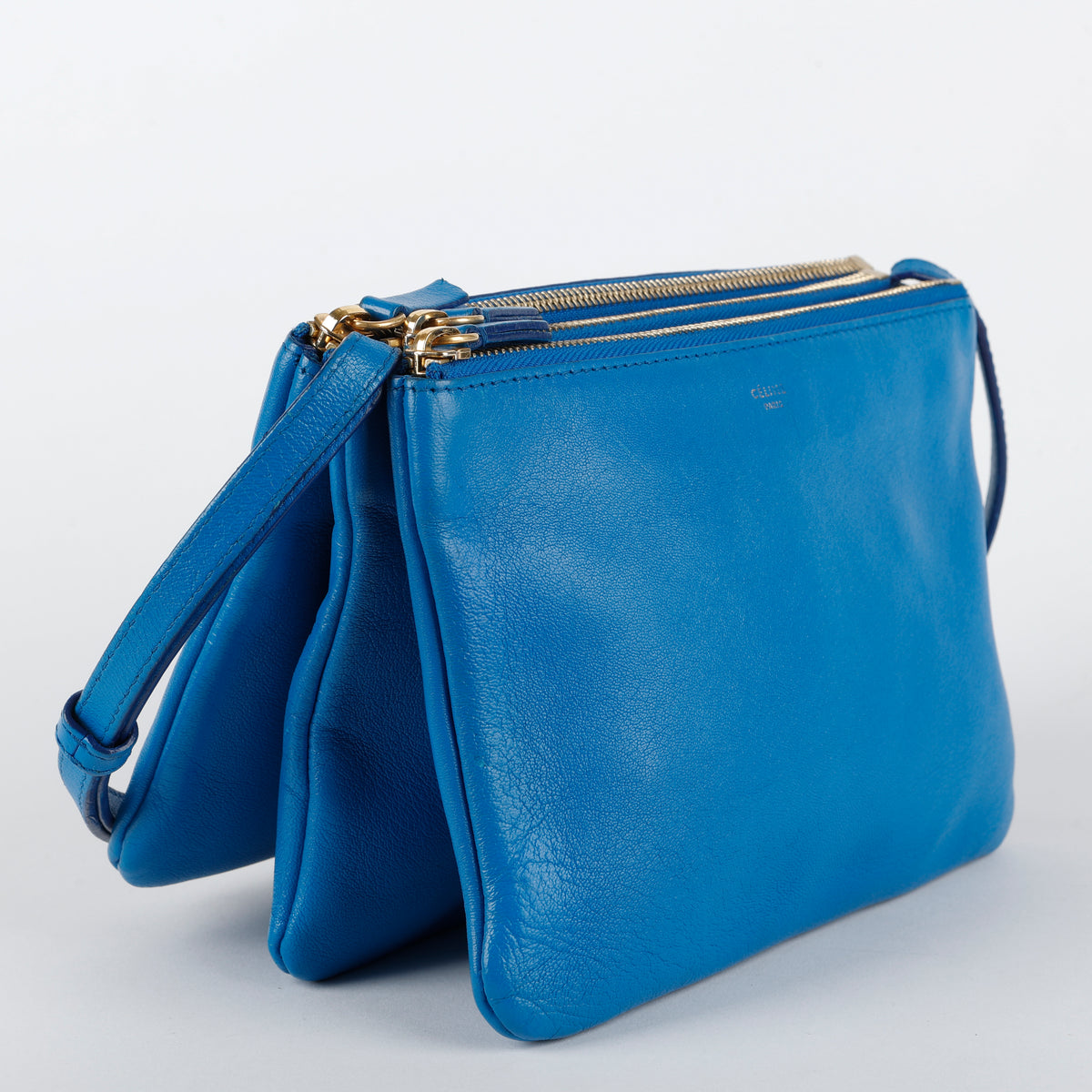 Trio Pouch on Strap, Blue