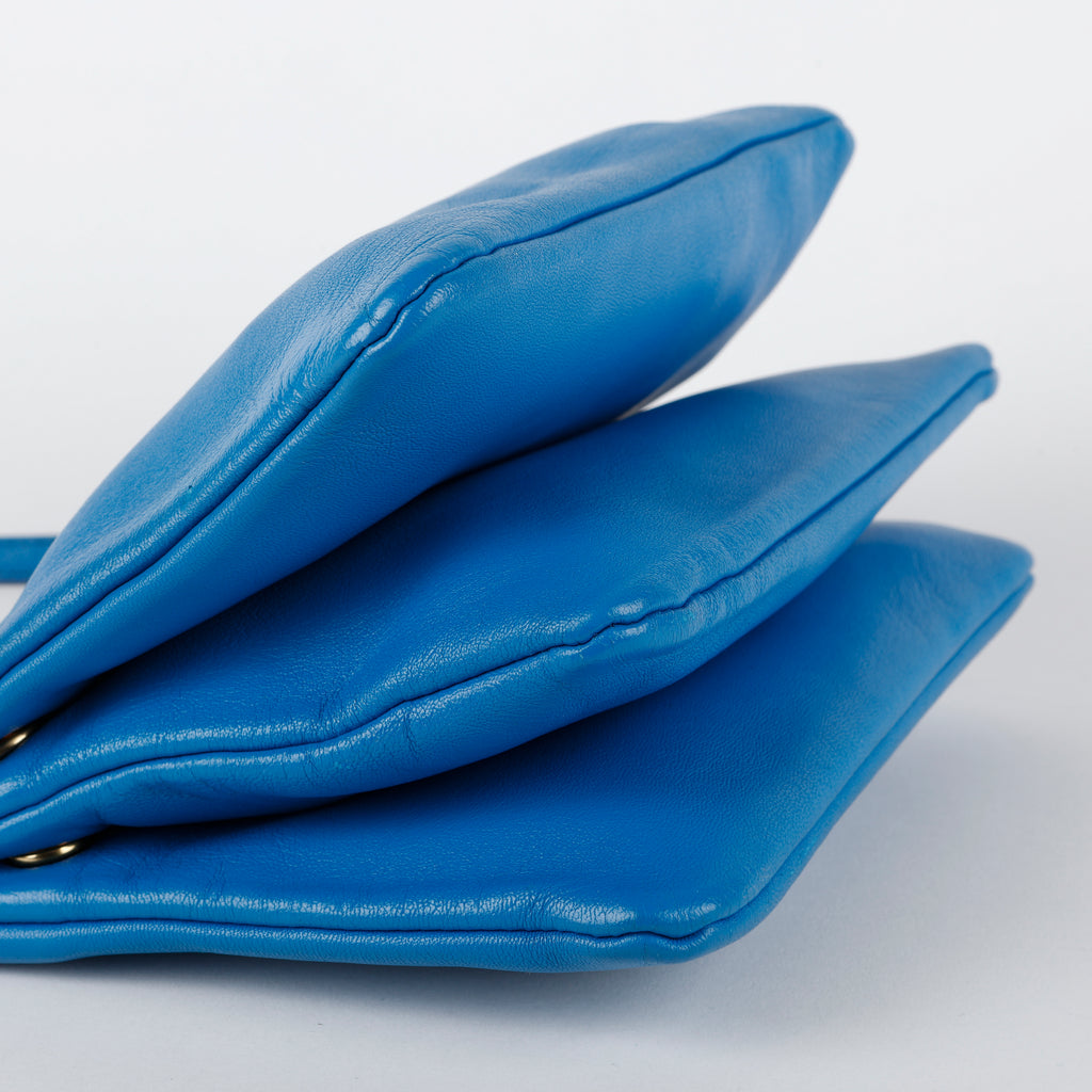 Trio Pouch on Strap, Blue