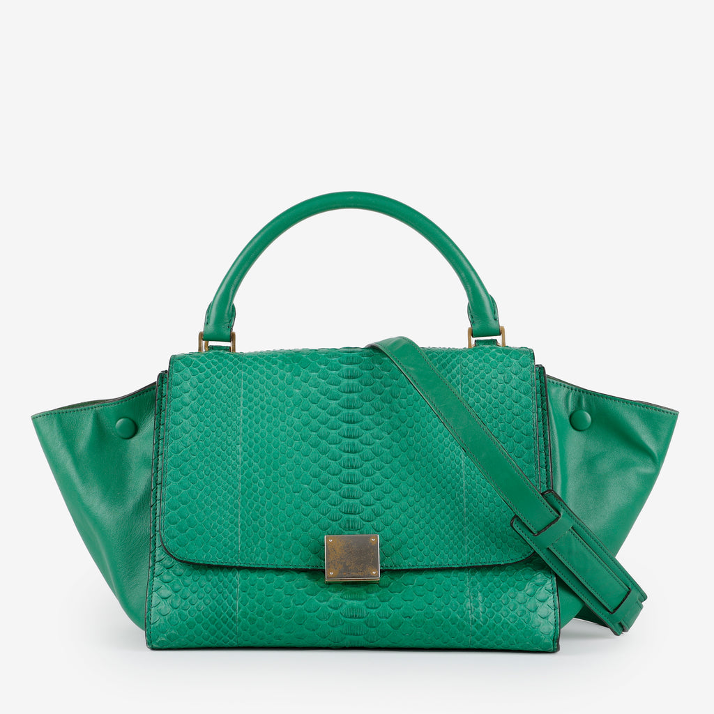Medium Trapeeze, Green Snakeskin
