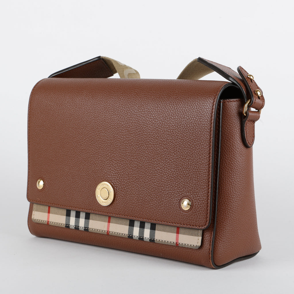 Vintage Medium Note Crossbody, Brown/Checked