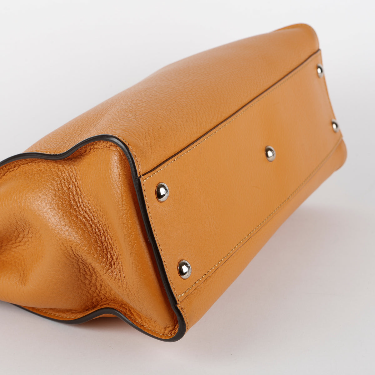 Medium Granite Plexiglass Peekaboo, Orange Calfskin