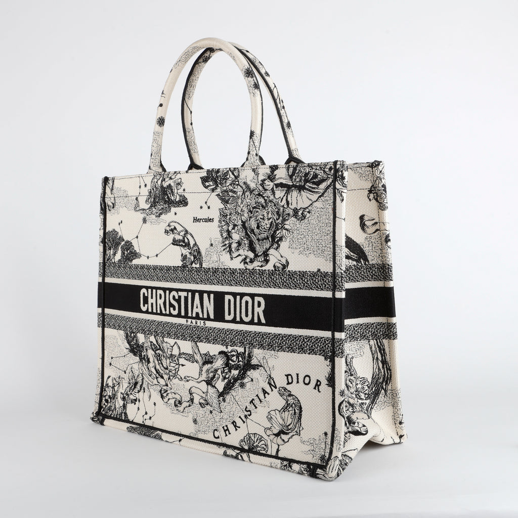 Large Book Tote, Zodiac Toile Canvas