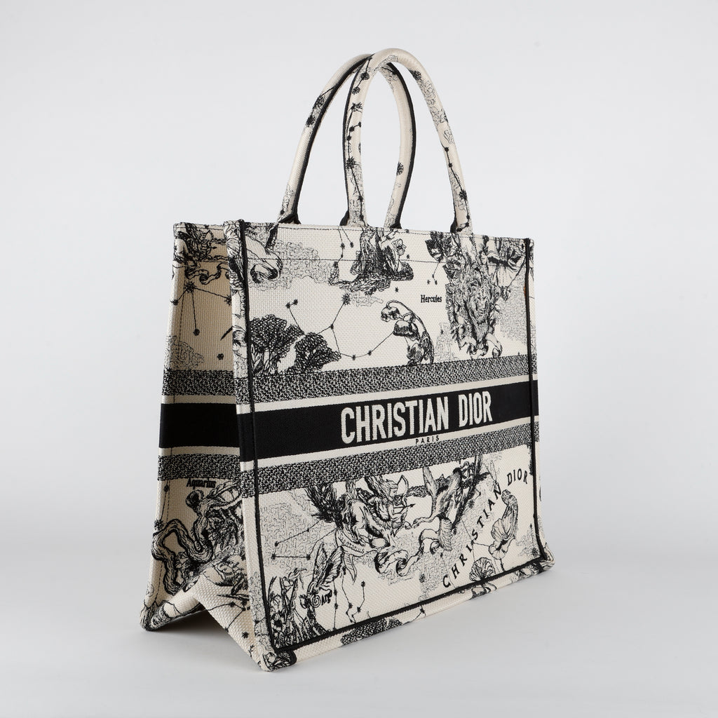Large Book Tote, Zodiac Toile Canvas