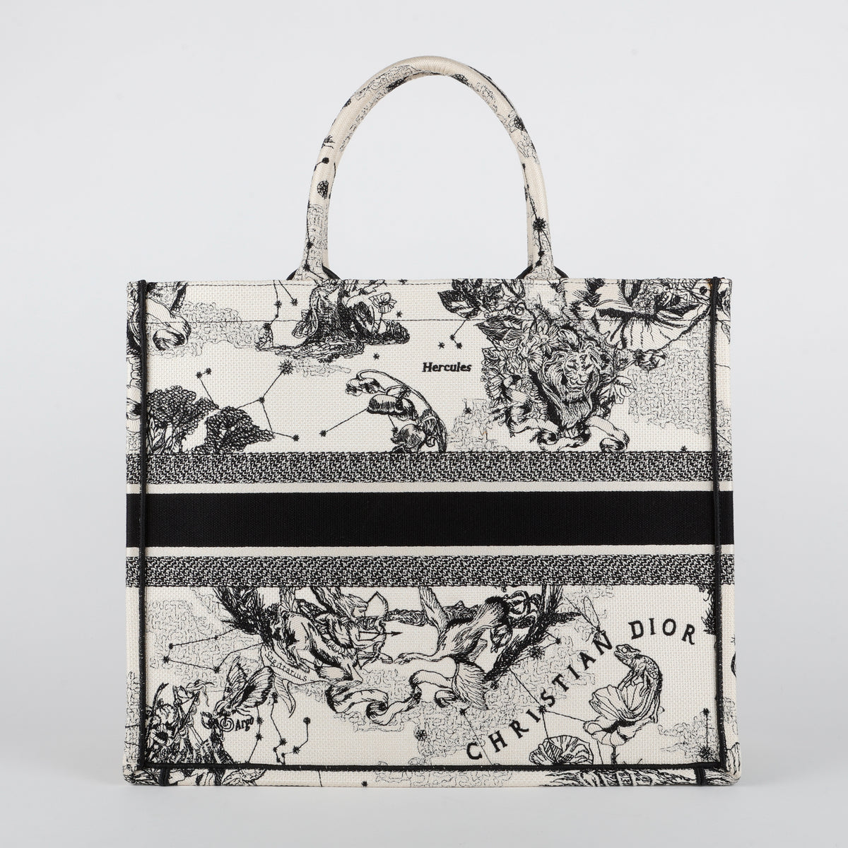 Large Book Tote, Zodiac Toile Canvas
