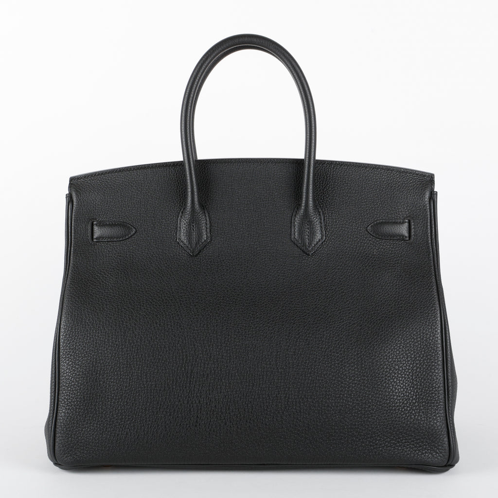 Birkin 35, Noir Togo Rose Gold Hardware