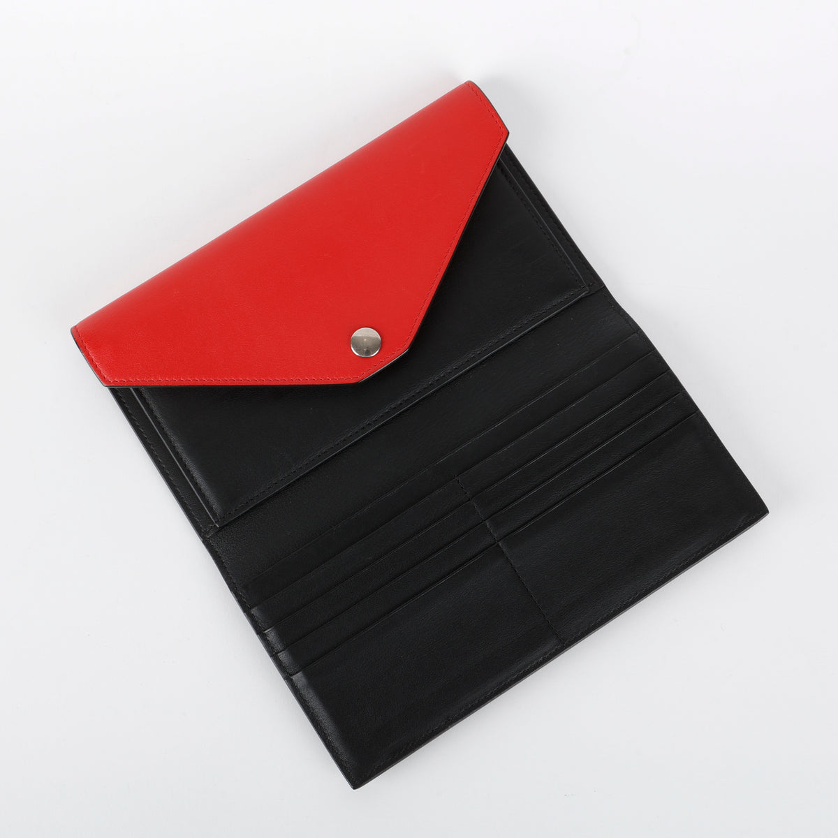 Tricolor Envelope Wallet, Red/Black/Mint