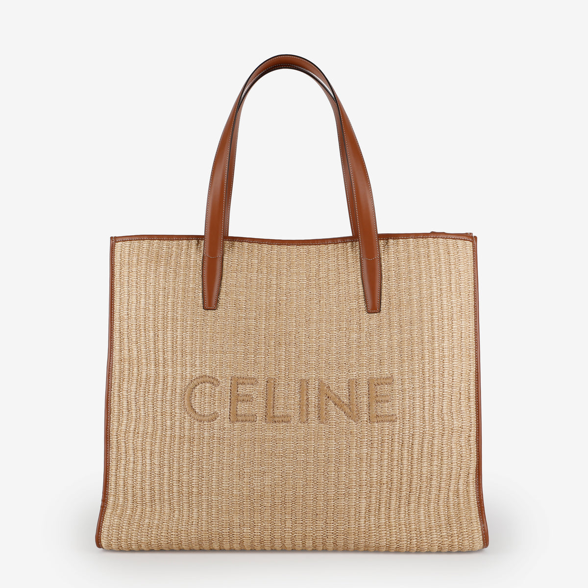 Large Raffia Cabaret Tote, Natural/Tan