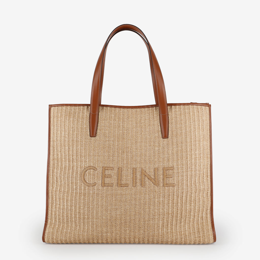 Large Raffia Cabaret Tote, Natural/Tan