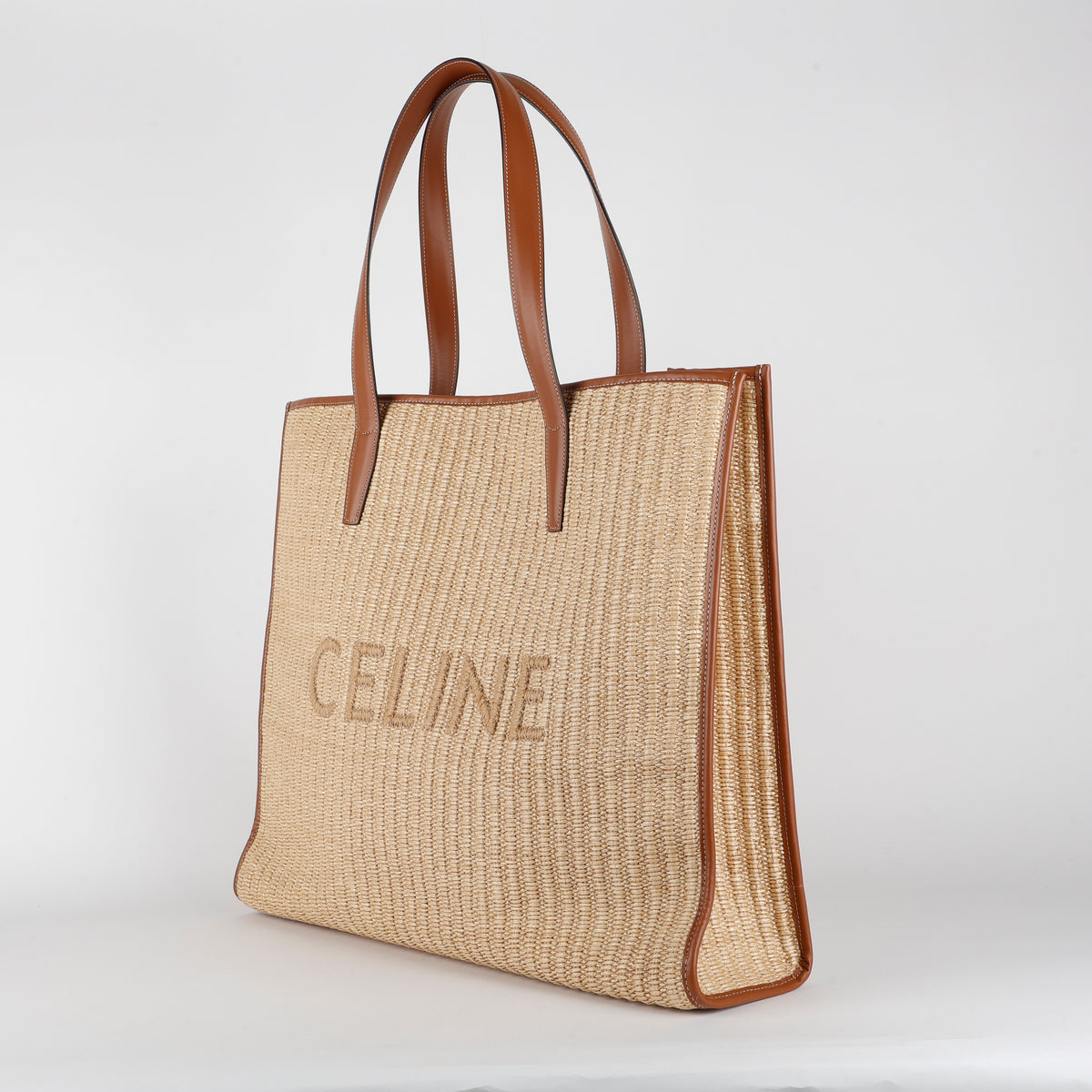 Large Raffia Cabaret Tote, Natural/Tan