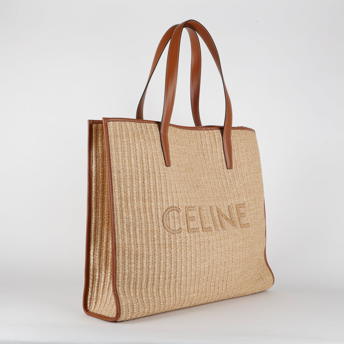 Large Raffia Cabaret Tote, Natural/Tan