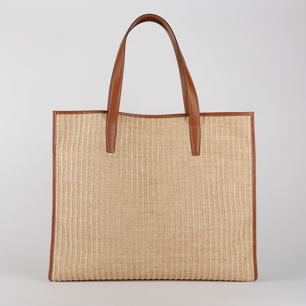 Large Raffia Cabaret Tote, Natural/Tan