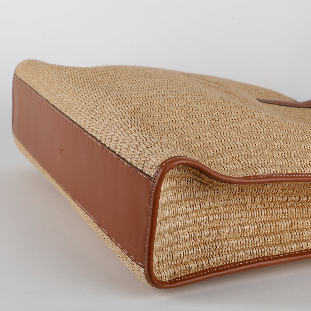 Large Raffia Cabaret Tote, Natural/Tan