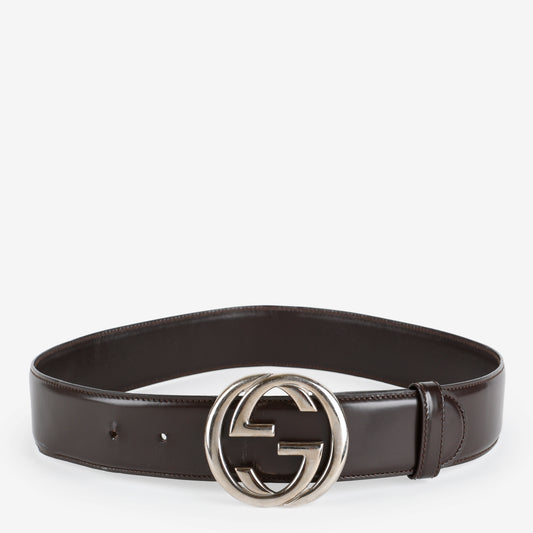 Brown Interlocking GG Belt Size: 70