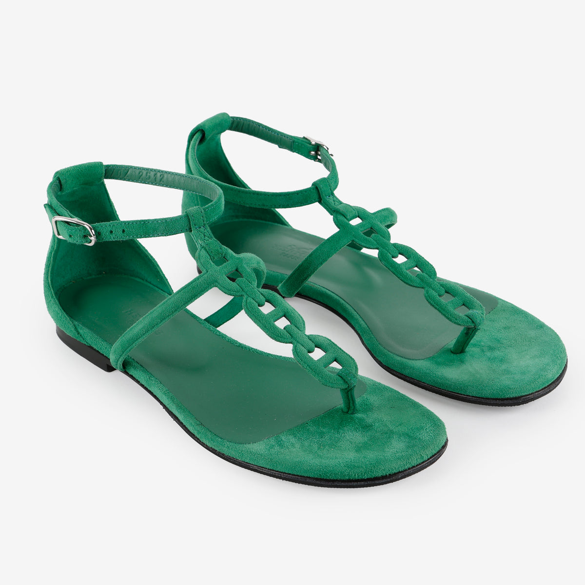 Milos Sandals, Green Suede (size 36)