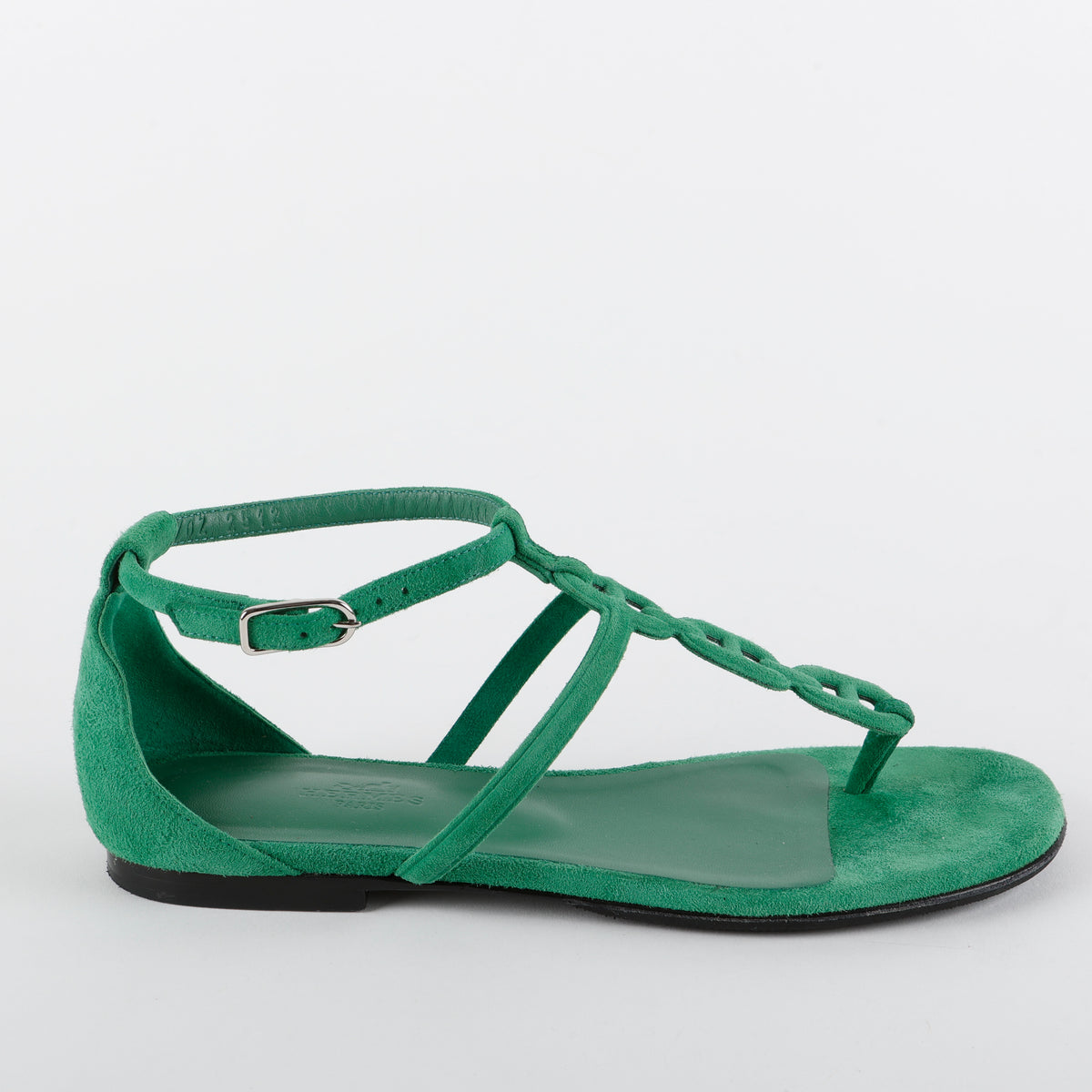 Milos Sandals, Green Suede (size 36)