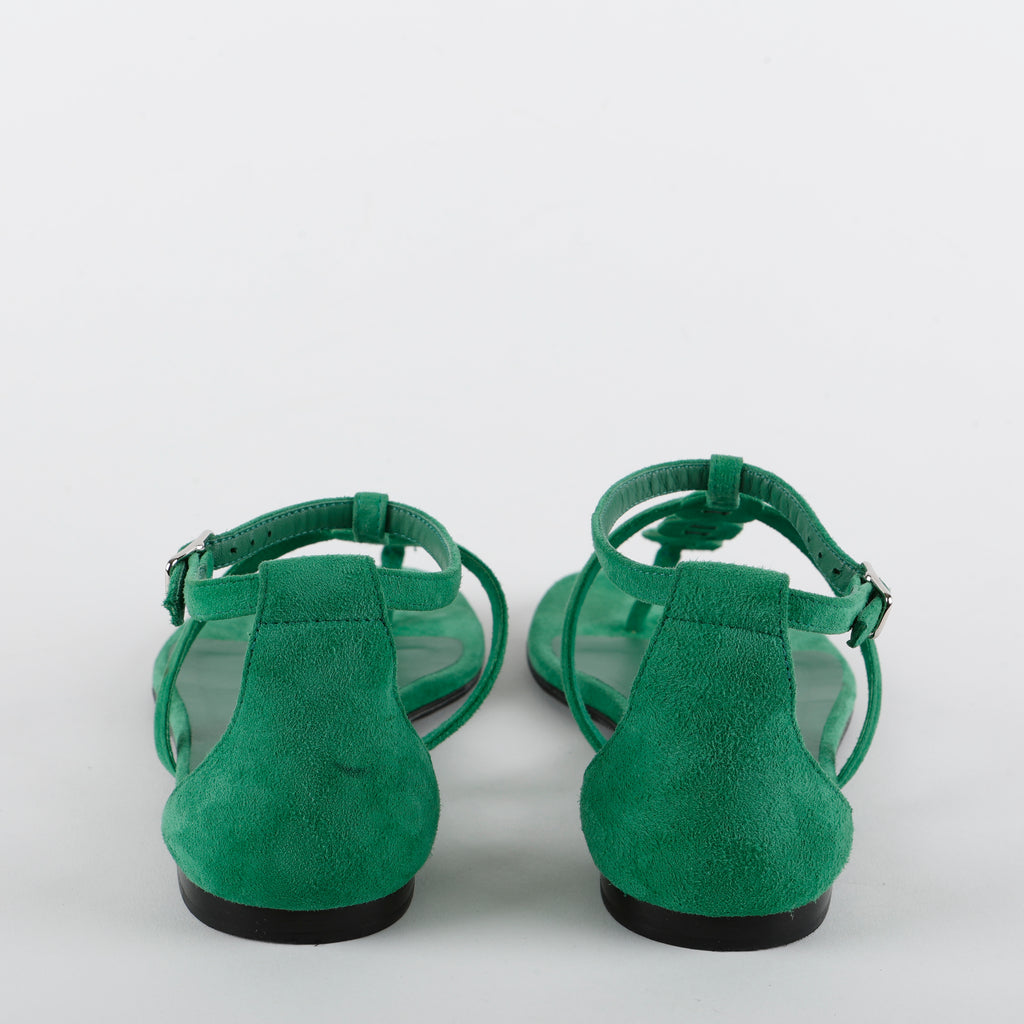 Milos Sandals, Green Suede (size 36)