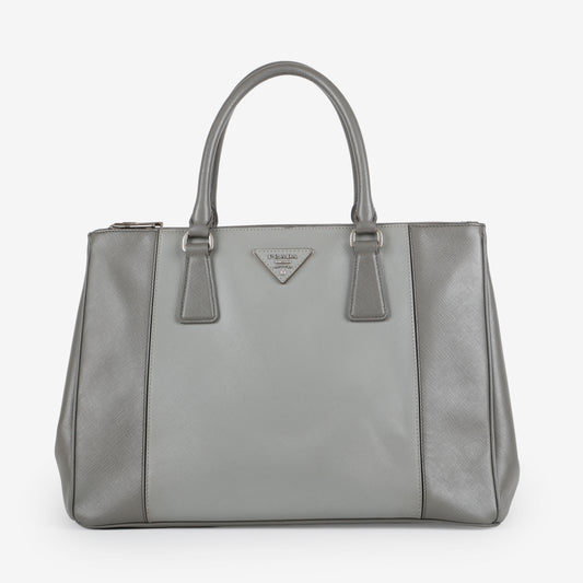 Medium Colorblock Double Zip Galleria, Grey (missing strap)