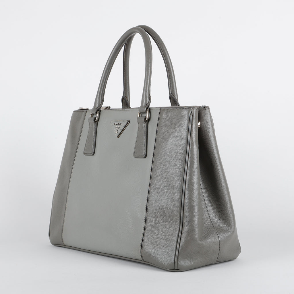 Medium Colorblock Double Zip Galleria, Grey (missing strap)