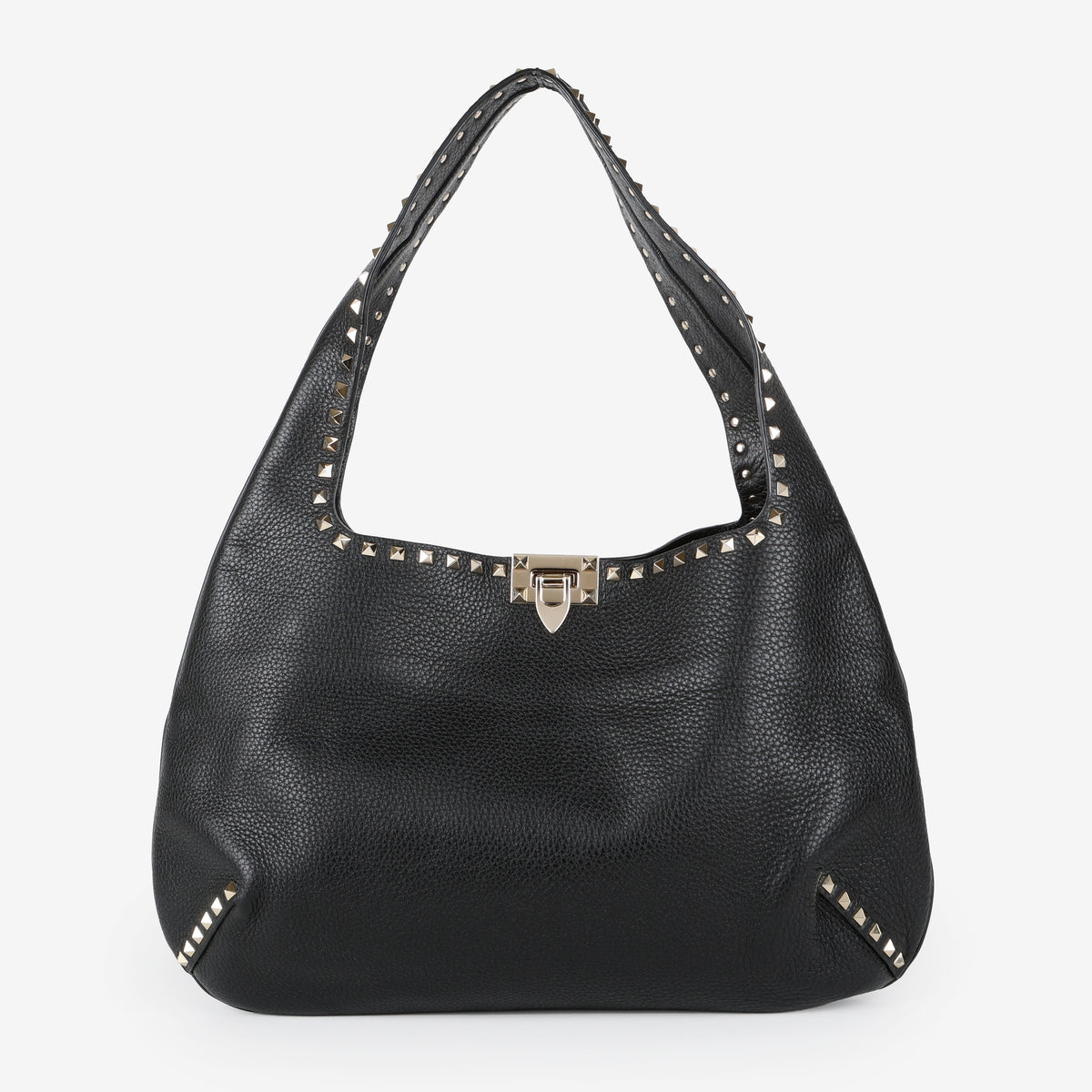 Rockstud Flip-Lock Hobo, Black