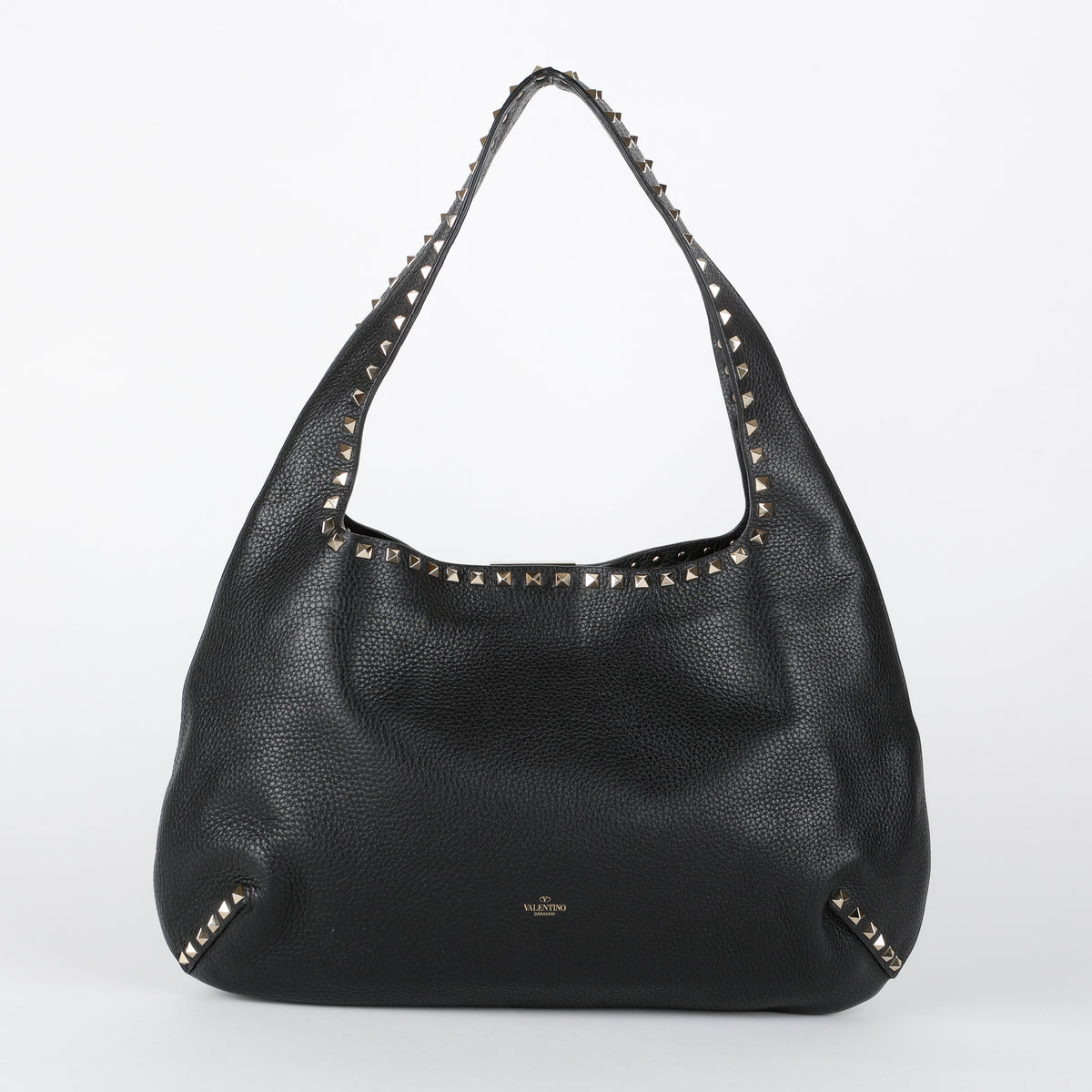 Rockstud Flip-Lock Hobo, Black