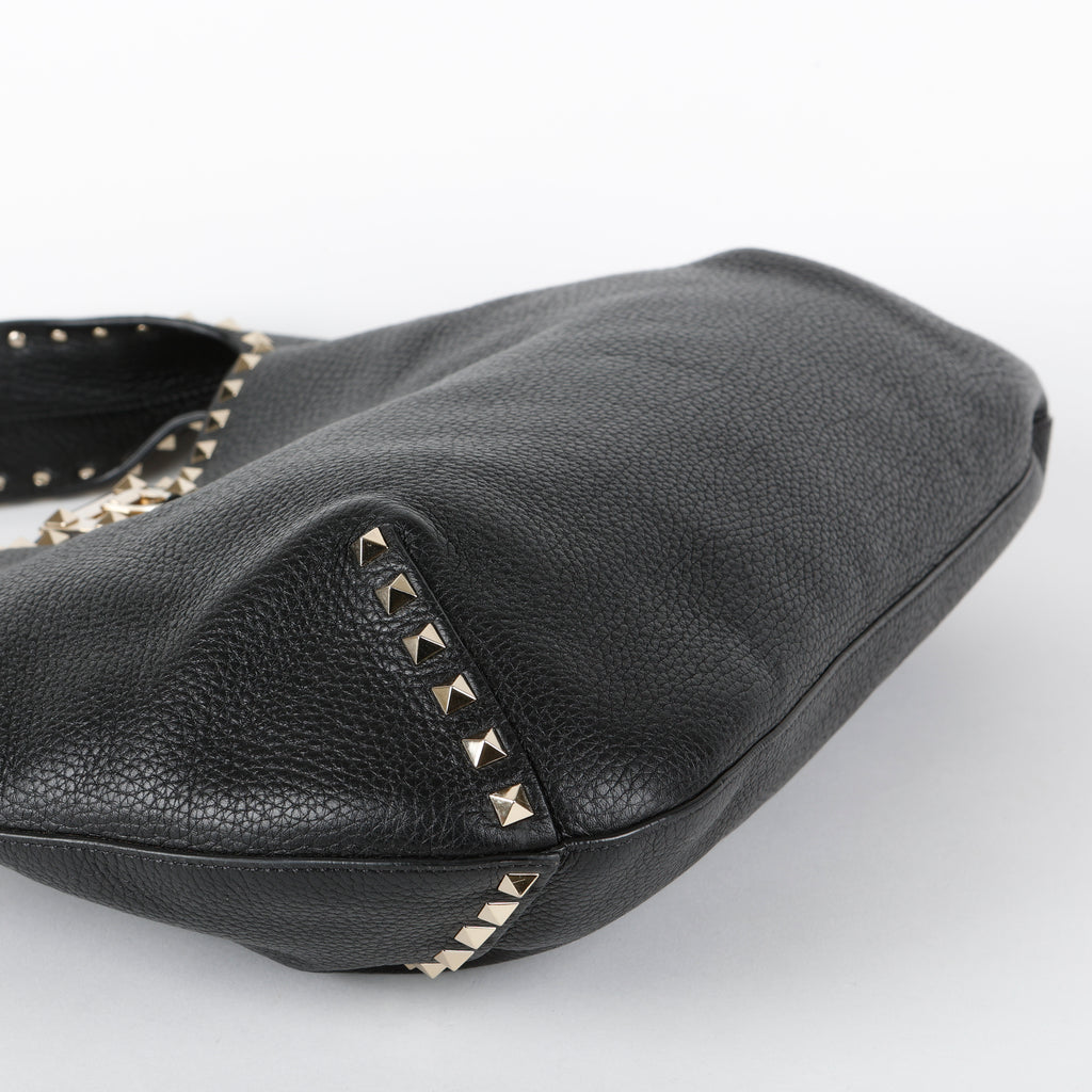 Rockstud Flip-Lock Hobo, Black