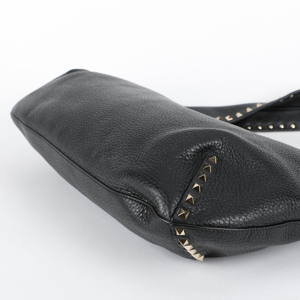 Rockstud Flip-Lock Hobo, Black