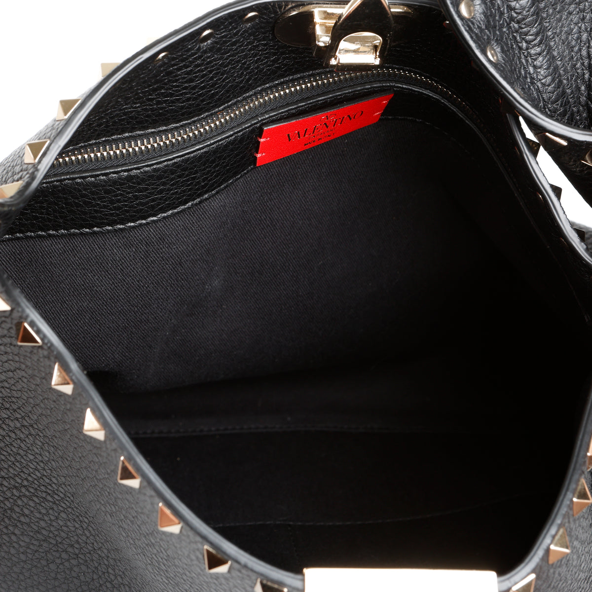 Rockstud Flip-Lock Hobo, Black
